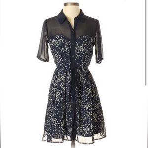 Simply Vera Vera Wang Navy Dress with Sheer Sleeves